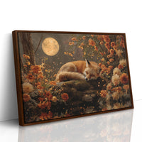 Autumn Fox Dreams Under Moonlight