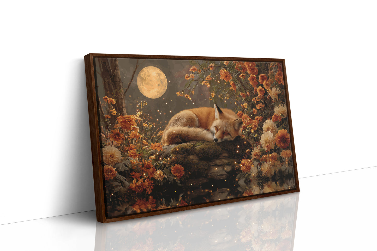 Autumn Fox Dreams Under Moonlight