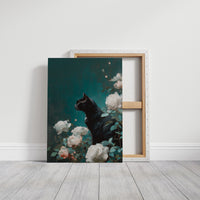 Midnight Prowl Among Pale Blooms