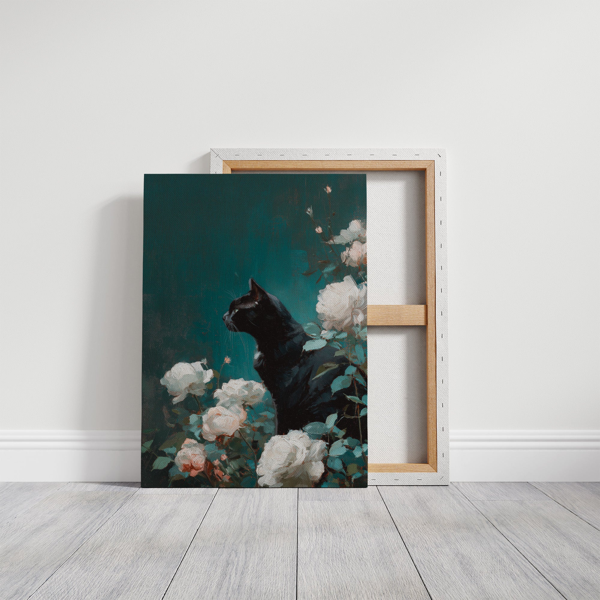 Midnight Prowl Among Pale Blooms