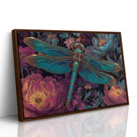 Iridescent Wings Among Midnight Blooms