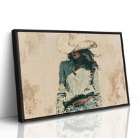 Belt Buckle, White Hat Portrait