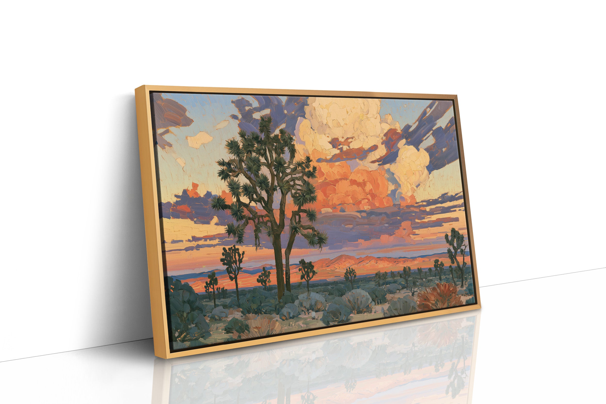 Joshua Trees At Blaze Hour