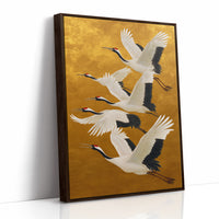 Cranes Dance In Golden Morning