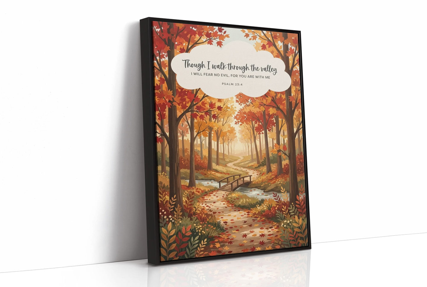 Though I Walk Through the Valley: Autumn Forest Bridge