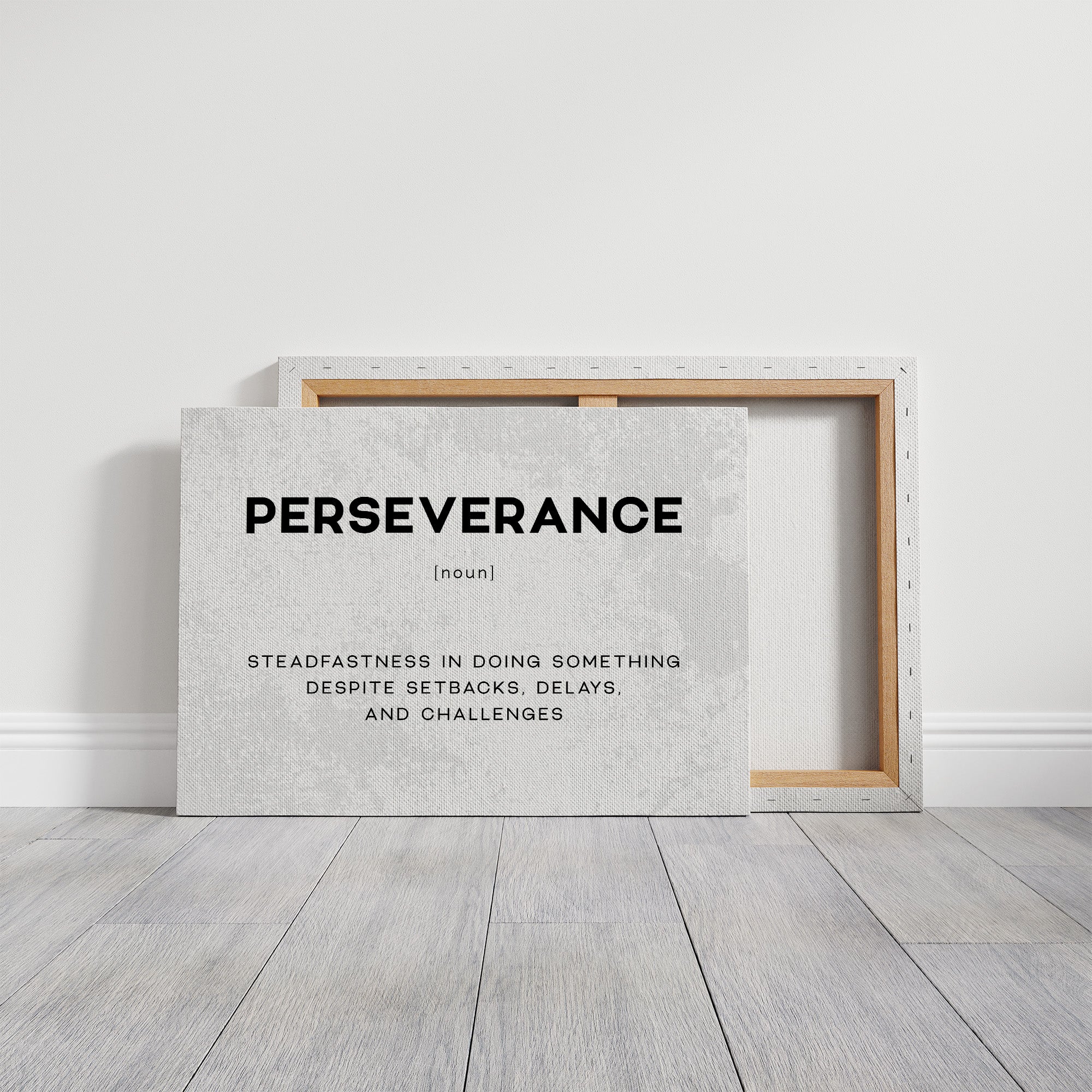 Perseverance Definition Canvas Art | Bold Motivational Typography Print for Home Office, Gym or Entrepreneur Décor