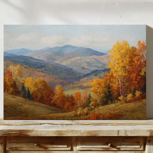 Autumn's Embrace on Distant Hills