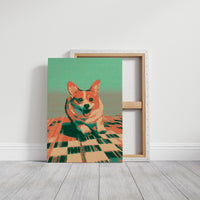 Pixelated Corgi Portrait Pop