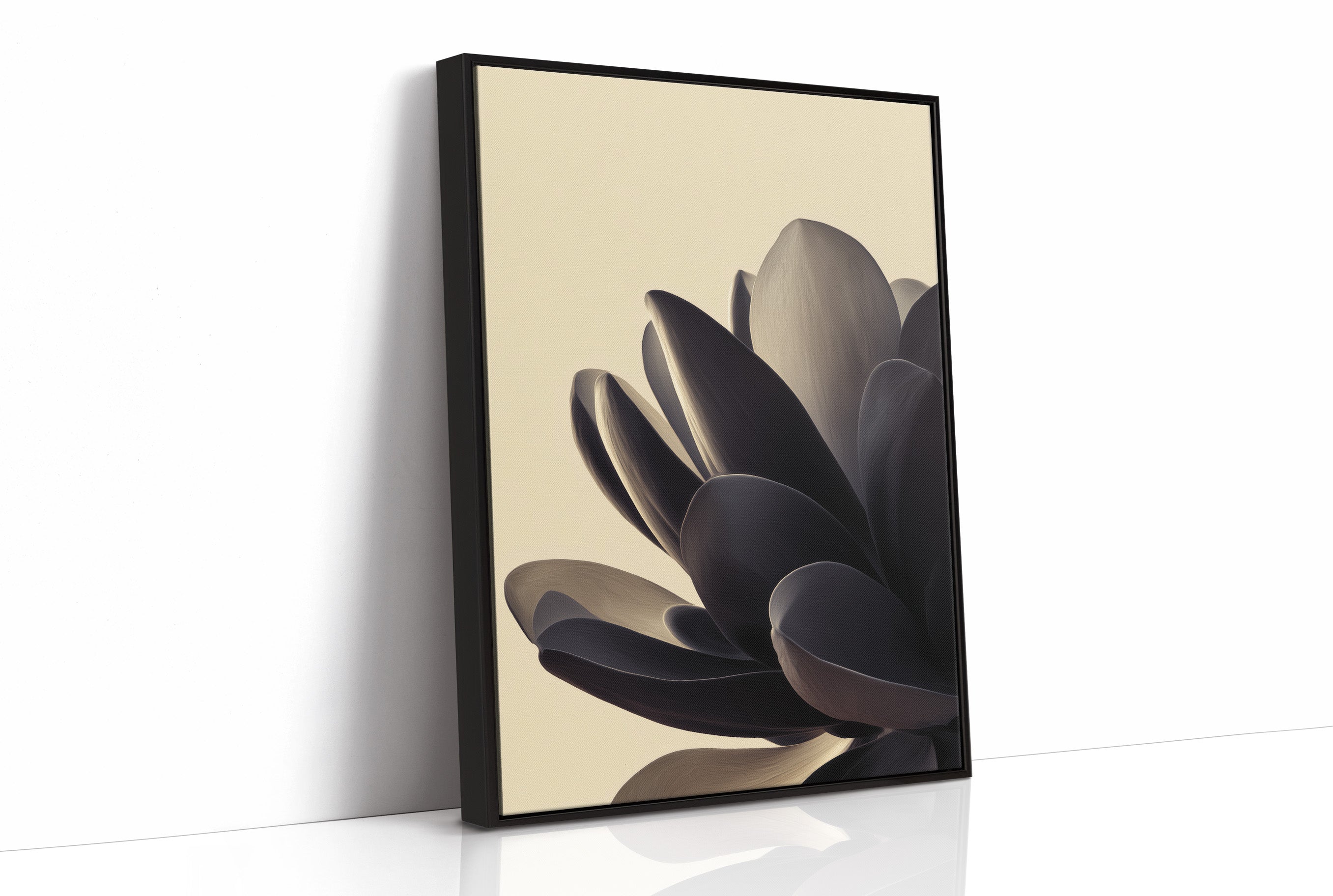 Midnight Petals in Cream Silence