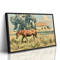 Chestnut Mare Beside the Old Homestead