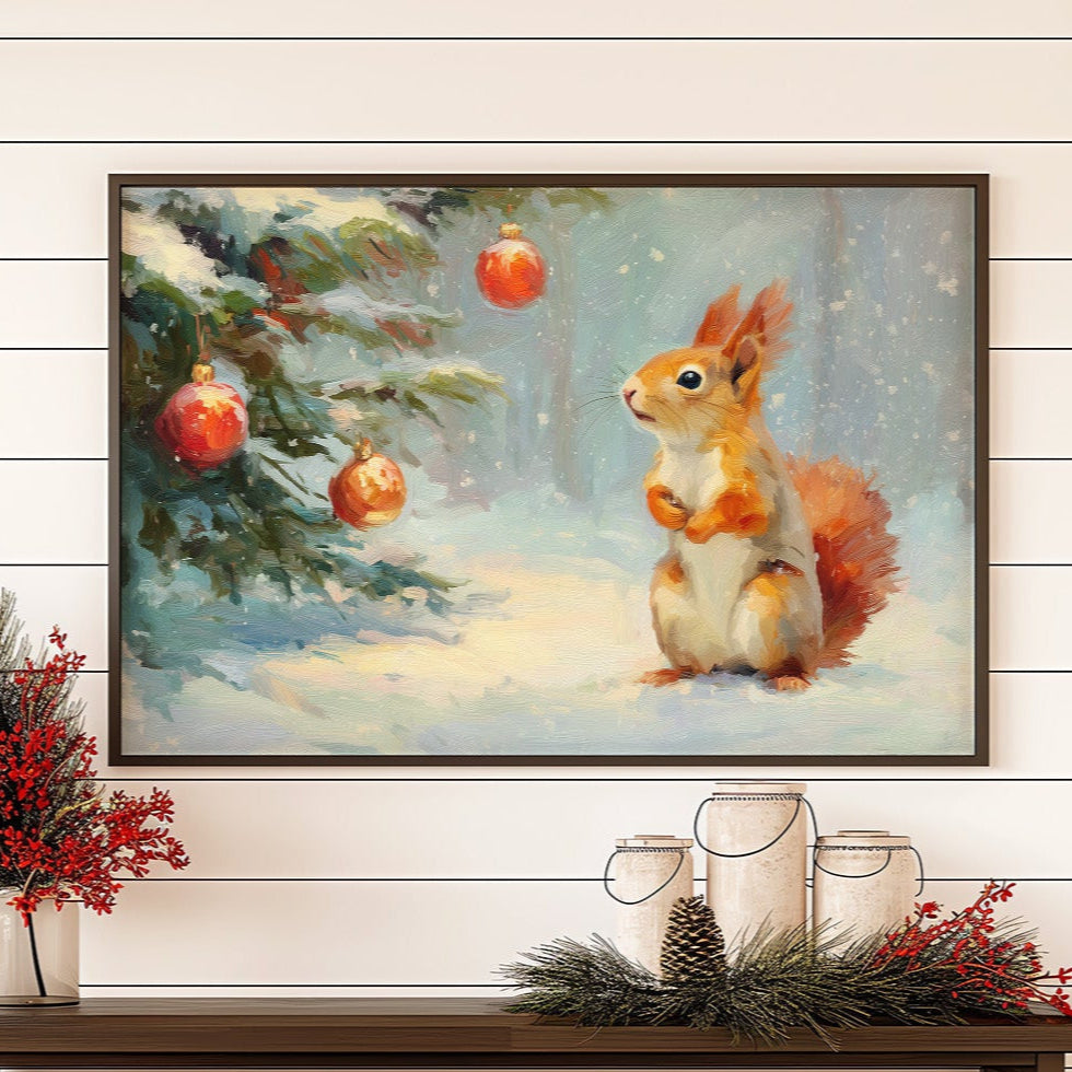 Winter Squirrel Discovers Christmas Magic