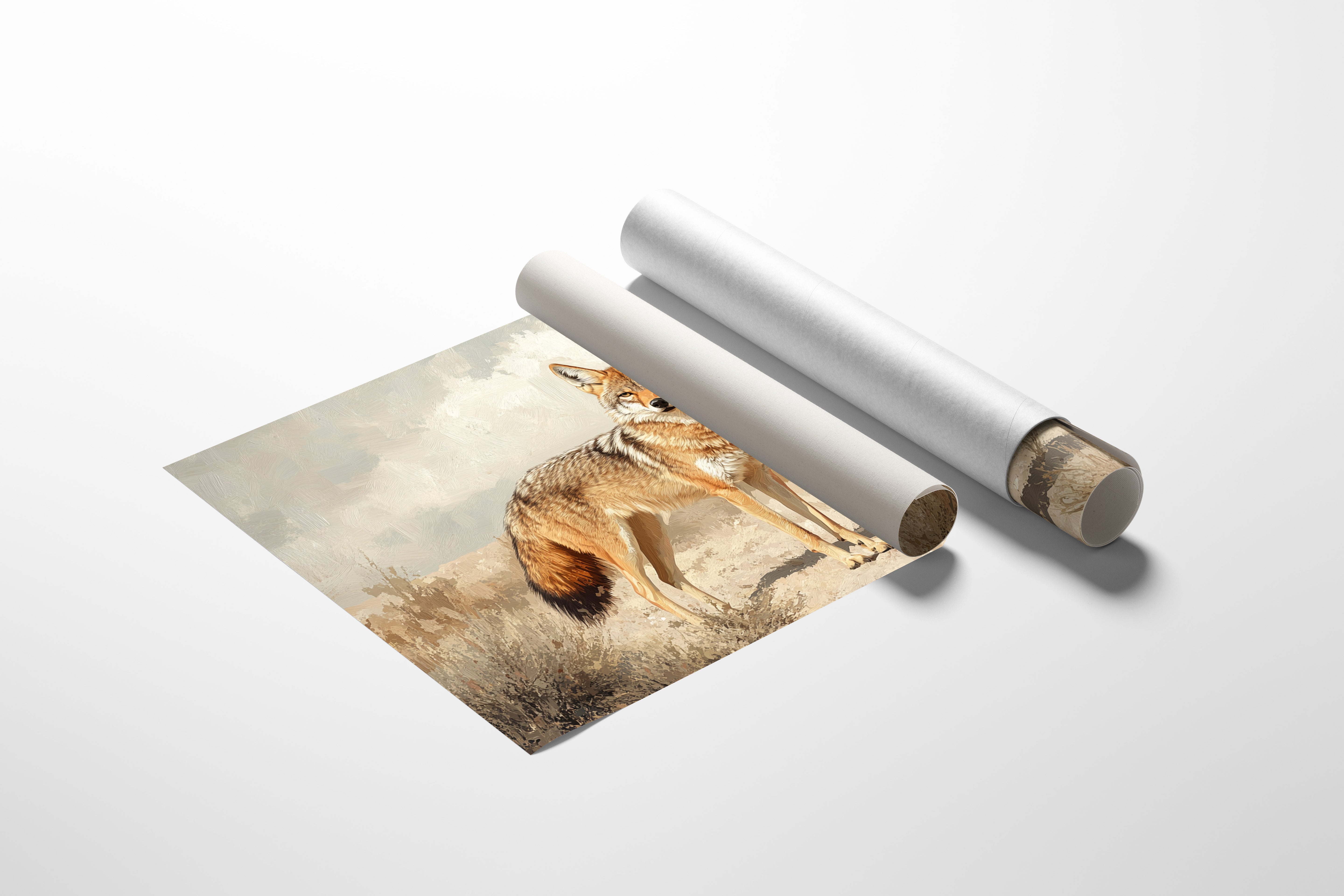 Lone Coyote in the Sun