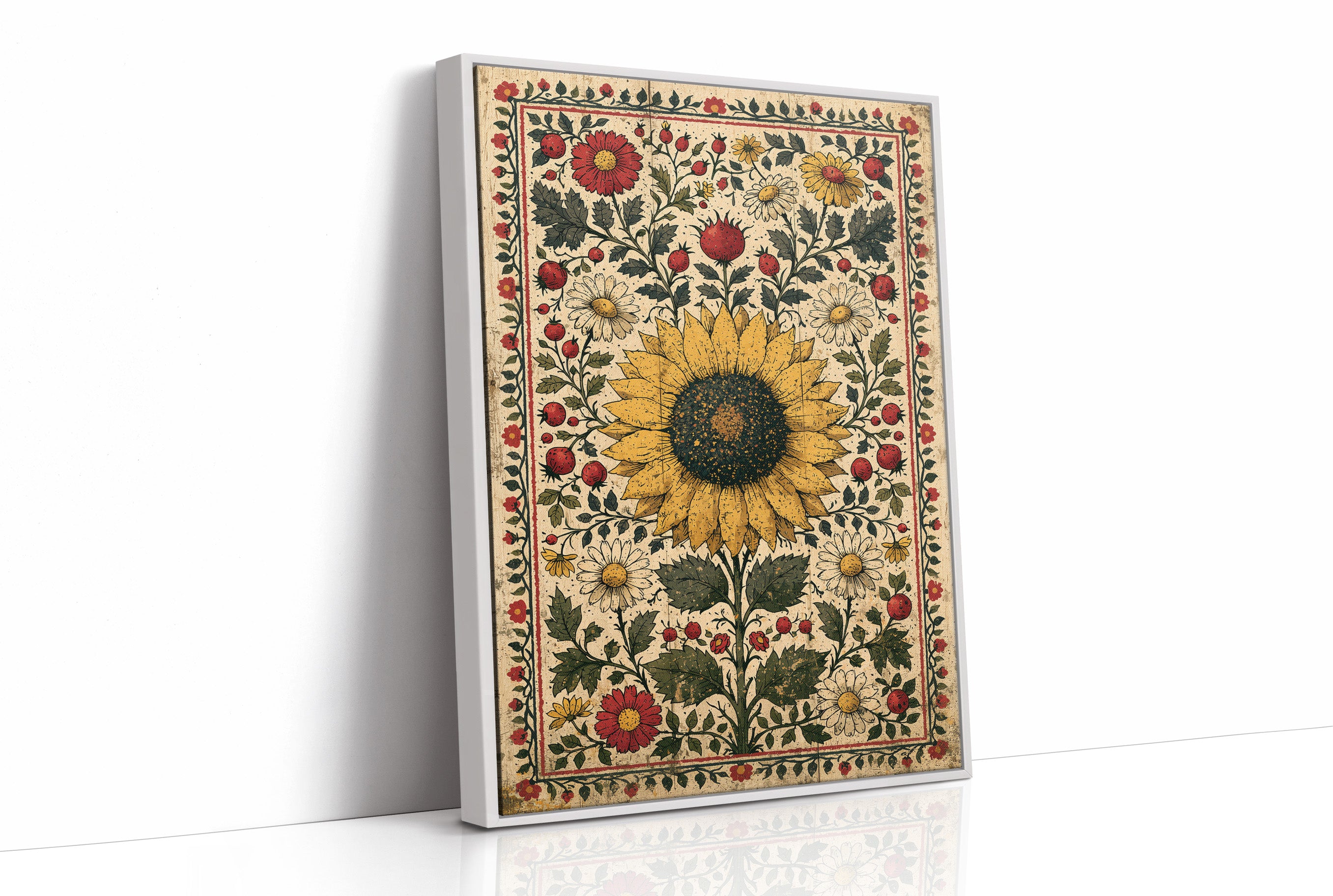 Sunflower Folk Tapestry