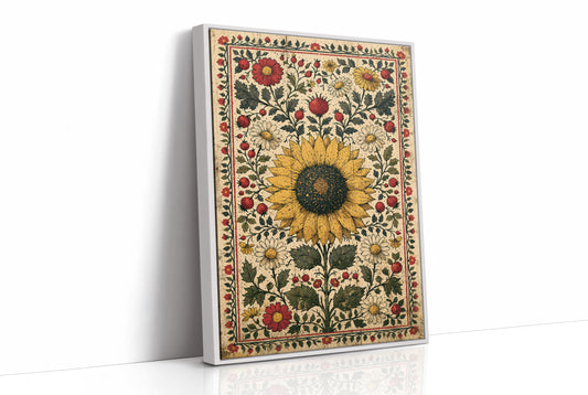 Sunflower Folk Tapestry