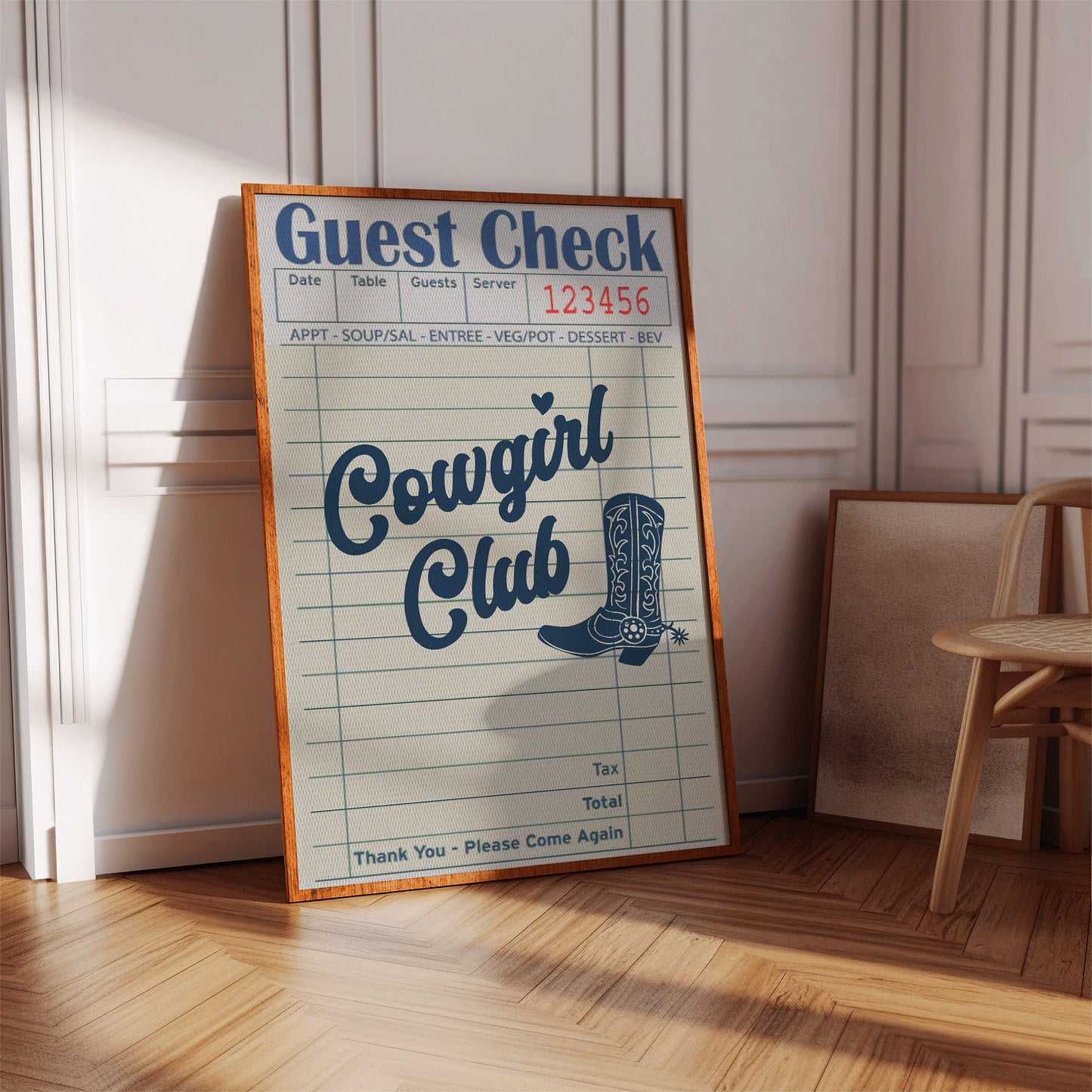 Cowgirl Club Guest Check Print – Vintage Western Wall Art