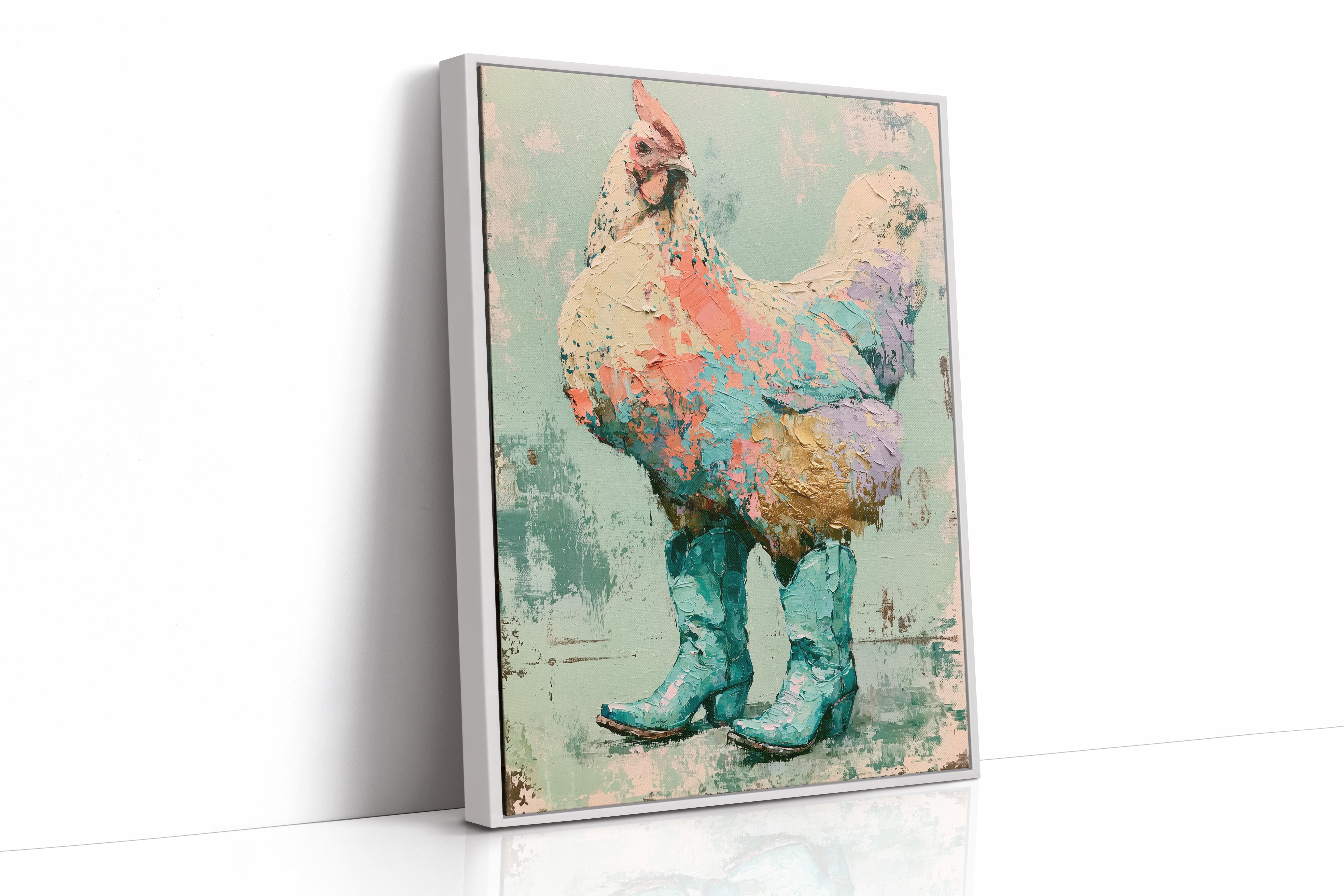 Gilded Feathers: The Rooster's Turquoise Strut