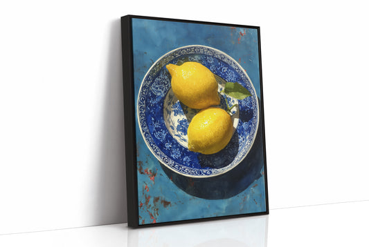 Lemons on Indigo Porcelain