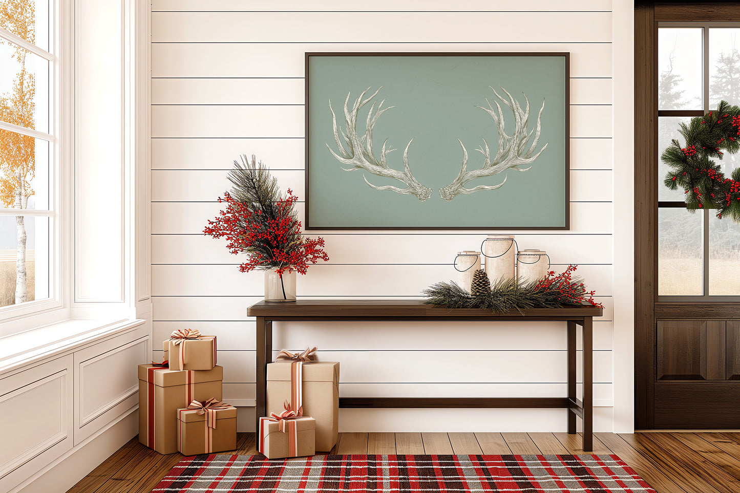 Winter Antlers Paint Sage Stories