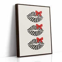 Zebra Kisses Adorned with Crimson Bows