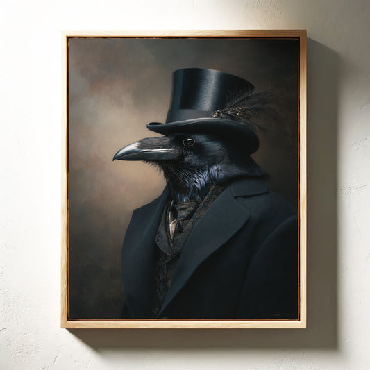 Dapper Raven in Formal Attire