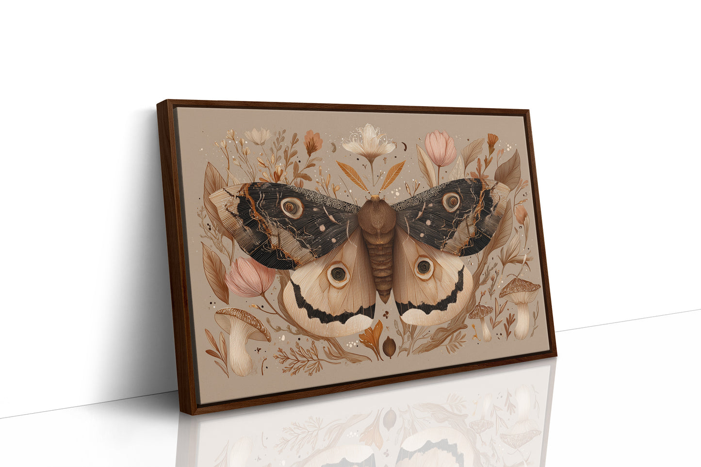 Botanical Moth Among Literary Treasures