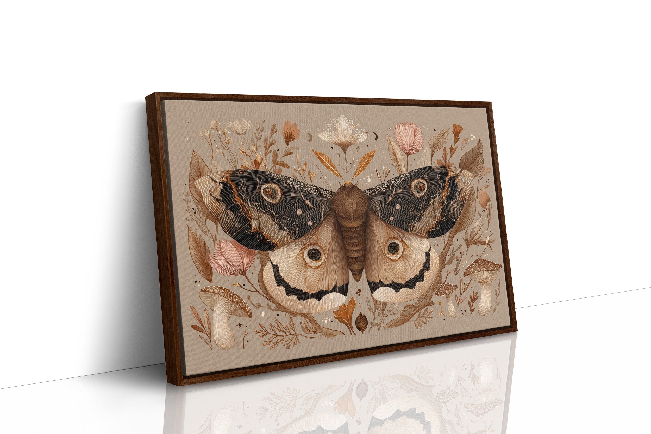 Botanical Moth Among Literary Treasures