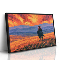 Cowboy Beneath the Crimson Sky
