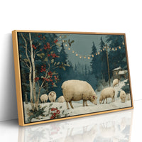 Sheep Under Winter Lights