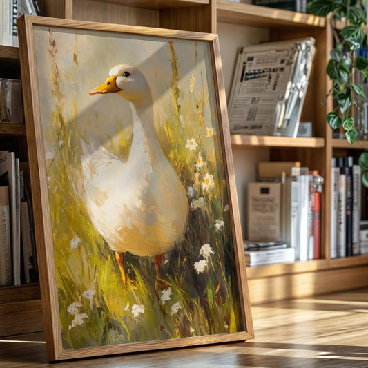 A Duck's Day Among Wildflowers