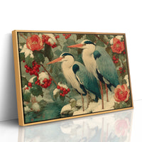 Herons Among the Camellias