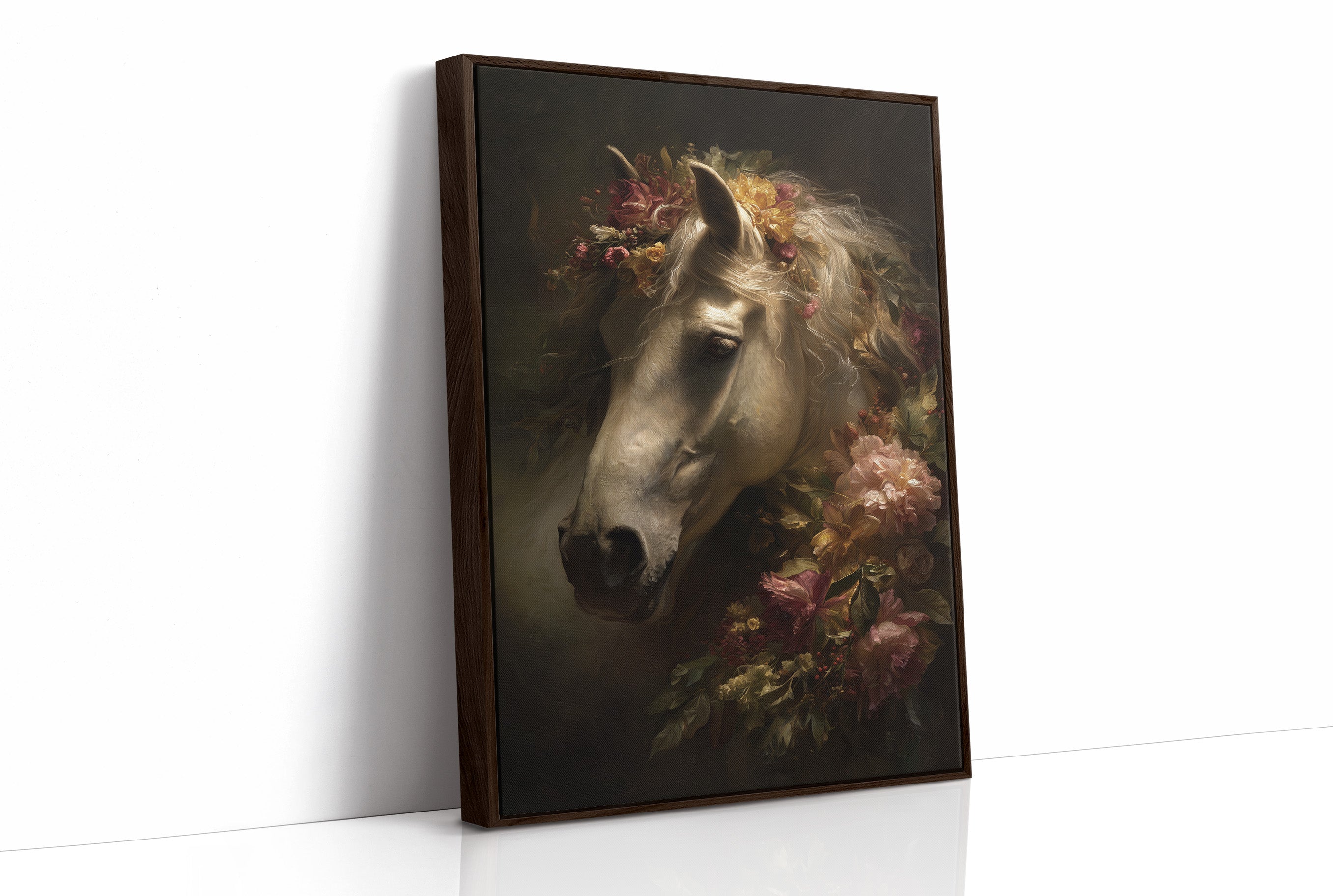 Noble Steed Adorned With Blossoms