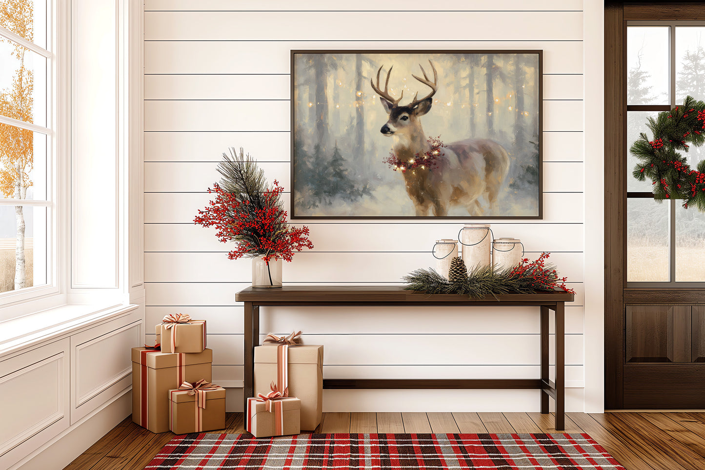 Winter Forest Crowns Noble Stag