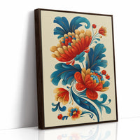 Folk Blooms Dance In Teal