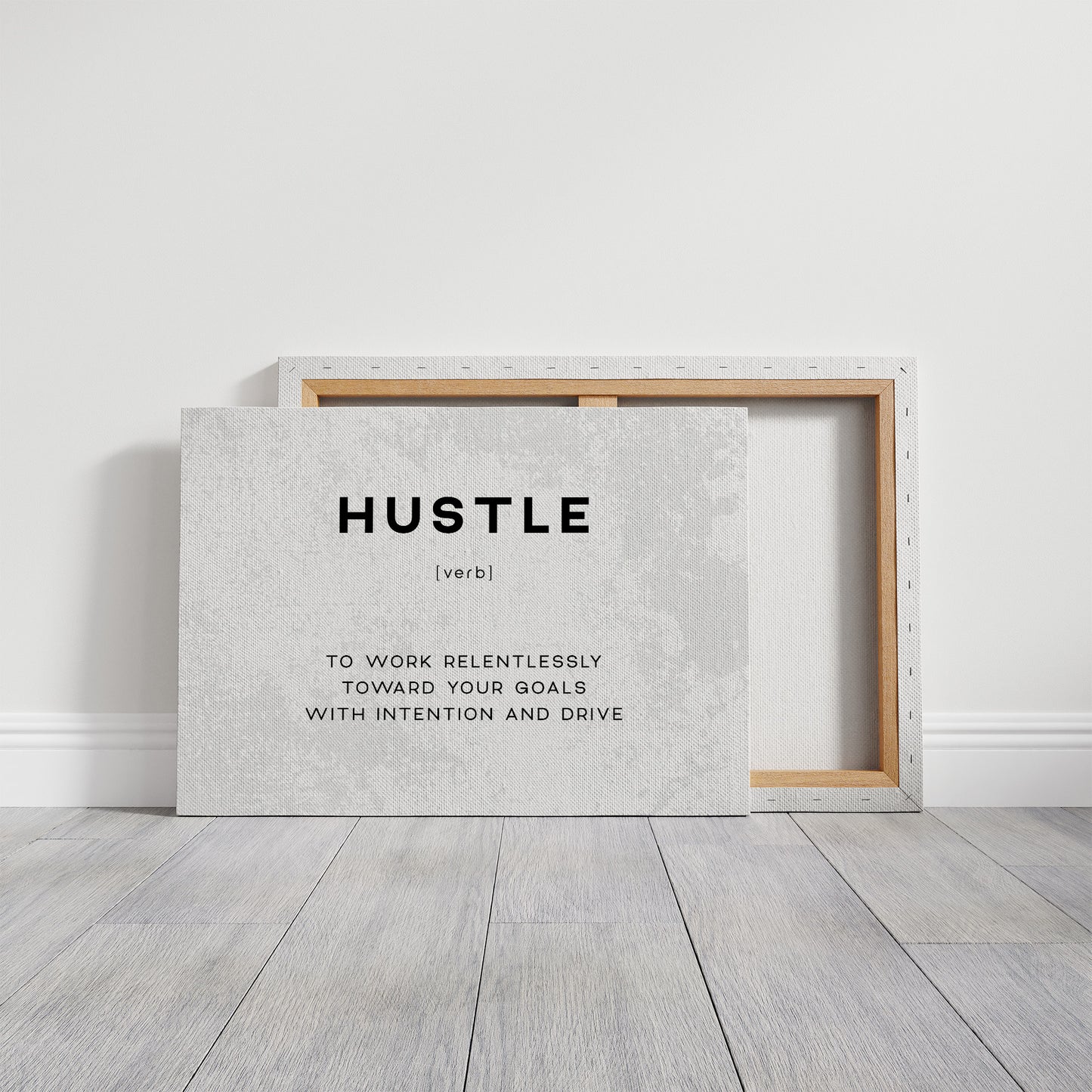 Hustle Definition Canvas Art | Bold Motivational Typography Print for Home Office, Gym or Entrepreneur Décor