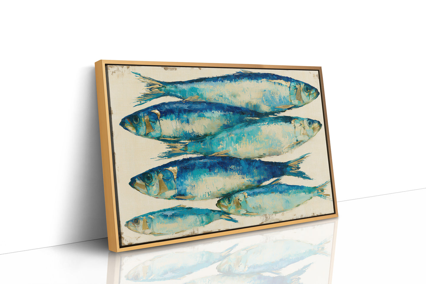 Bold Sardines in Cobalt & Gold