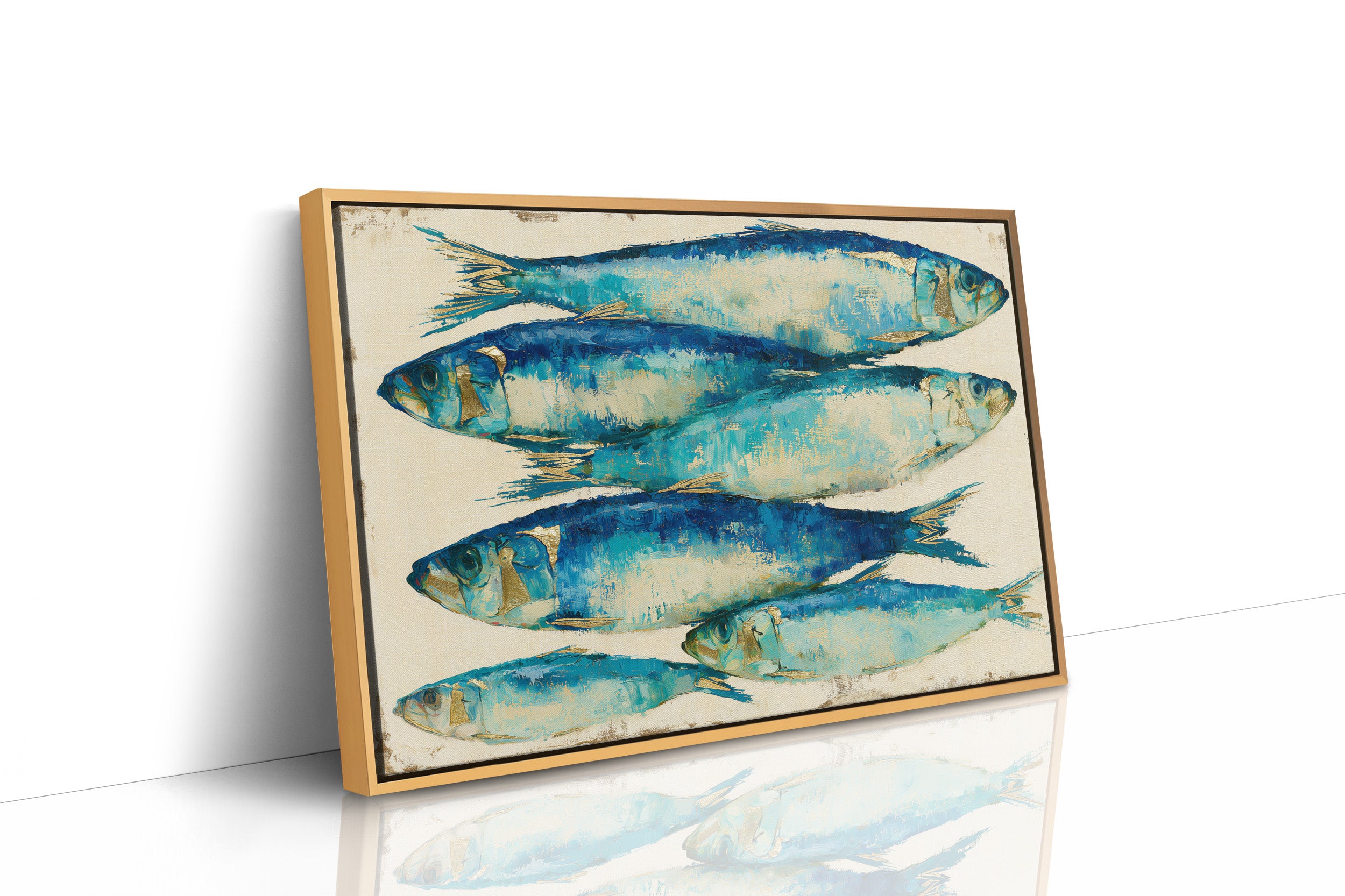 Bold Sardines in Cobalt & Gold