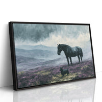 Pony and Terrier on the Misty Moor