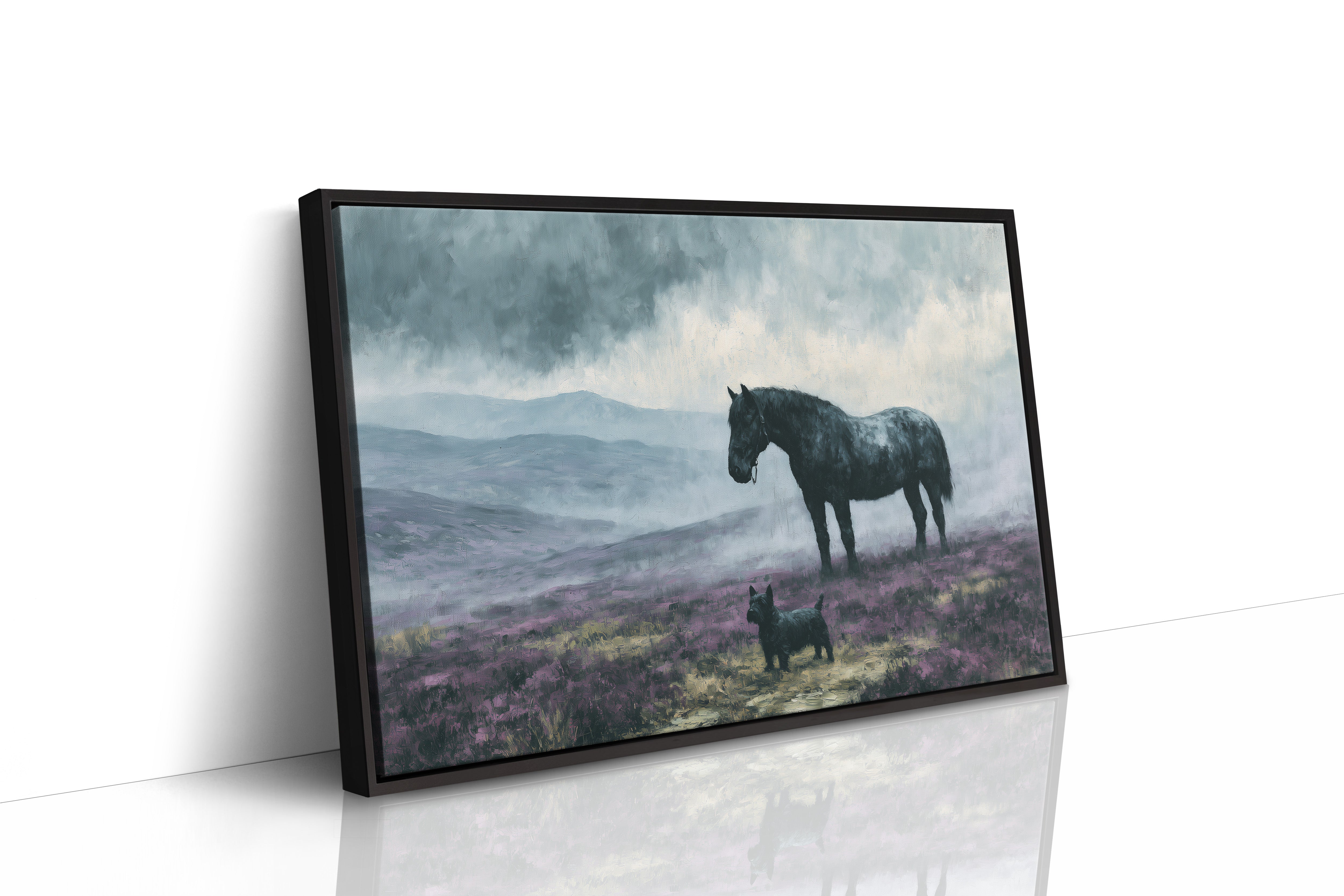 Pony and Terrier on the Misty Moor