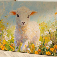 Spring Lamb Among Golden Meadows