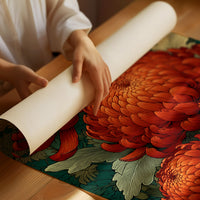 Chrysanthemums in Deep Jade