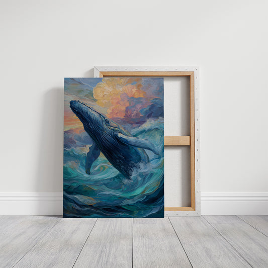 Cerulean Giant Beneath Sunset Skies