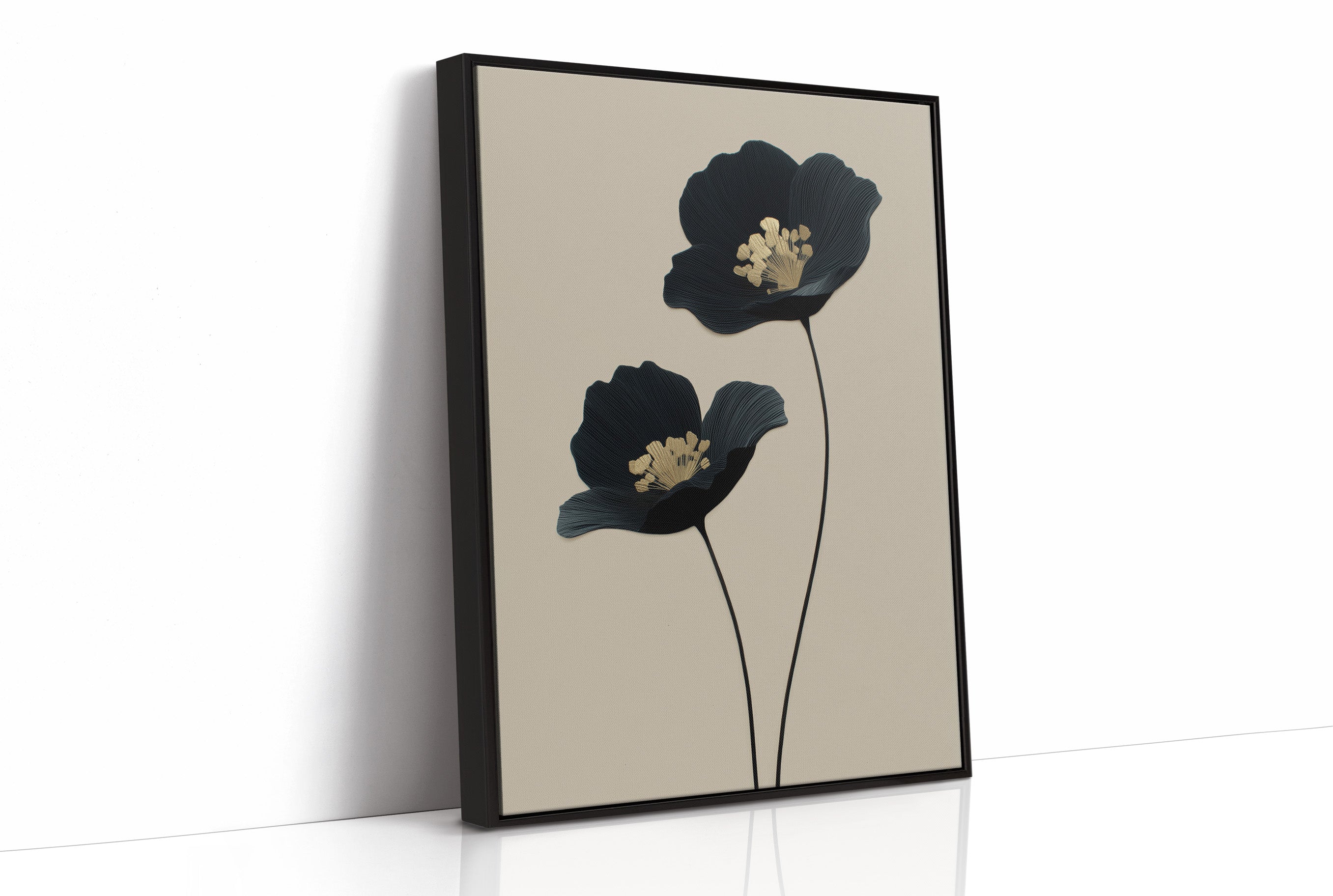 Midnight Blooms with Golden Hearts