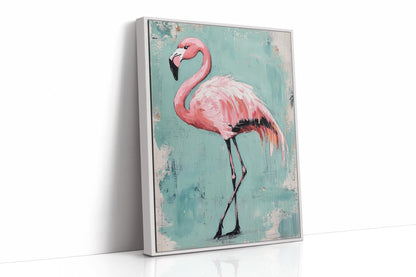 Flamingo Wall Art – Tropical Pink Bird Print, Boho Coastal Decor, Vibrant Animal Painting