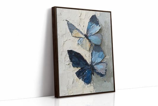 Blue Duet On Weathered Plaster