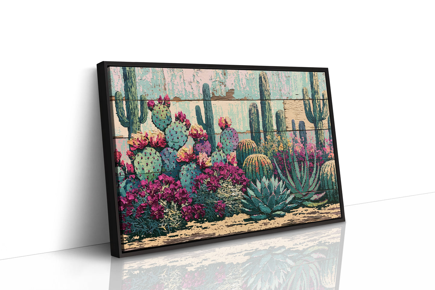 Blooming Prickly Pear Panels