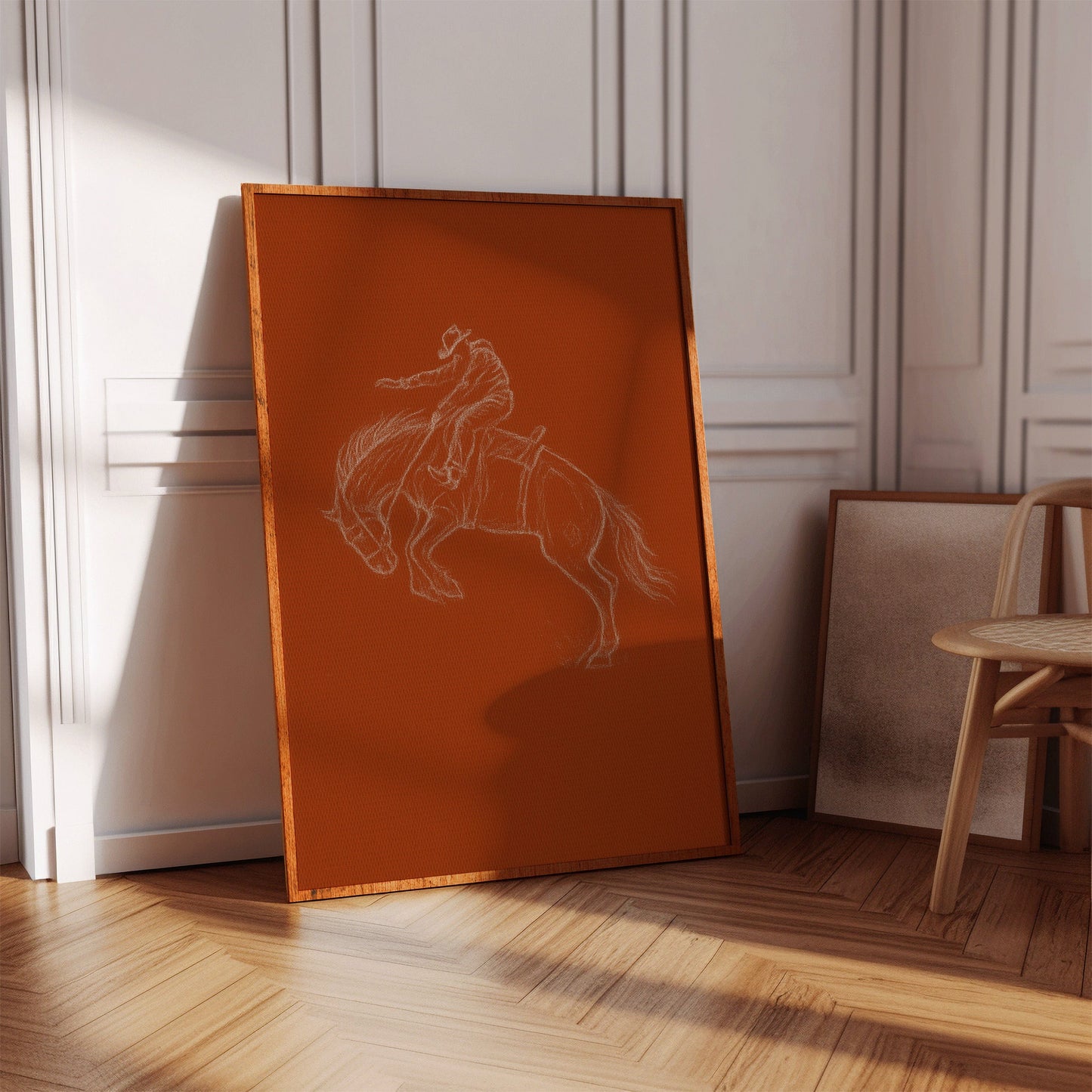 Minimalist Bronco Rider Sketch