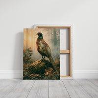 Pheasant at Dawn — Autumn Forest Wildlife Painting