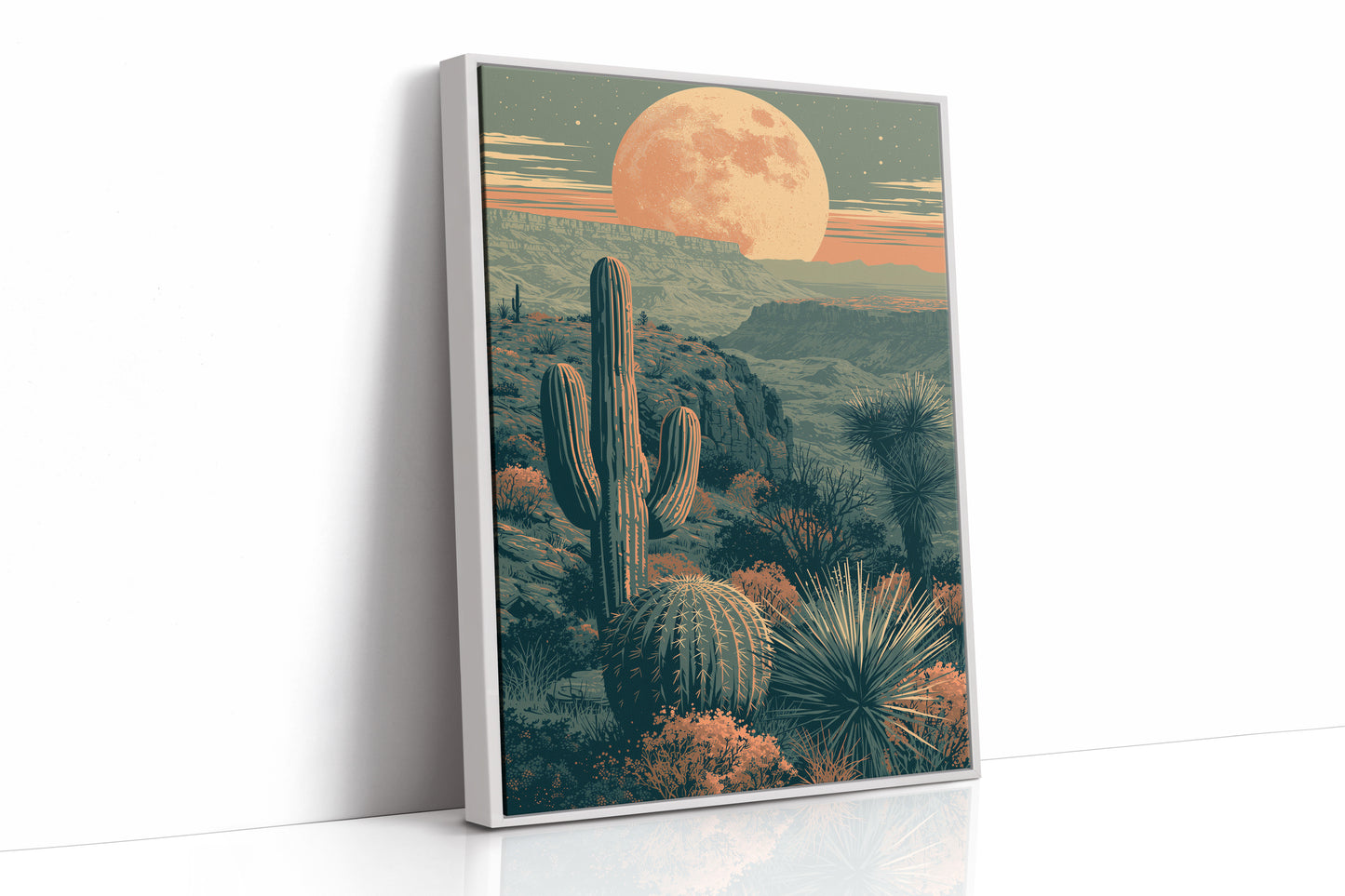 Coral Moon Over the Canyon