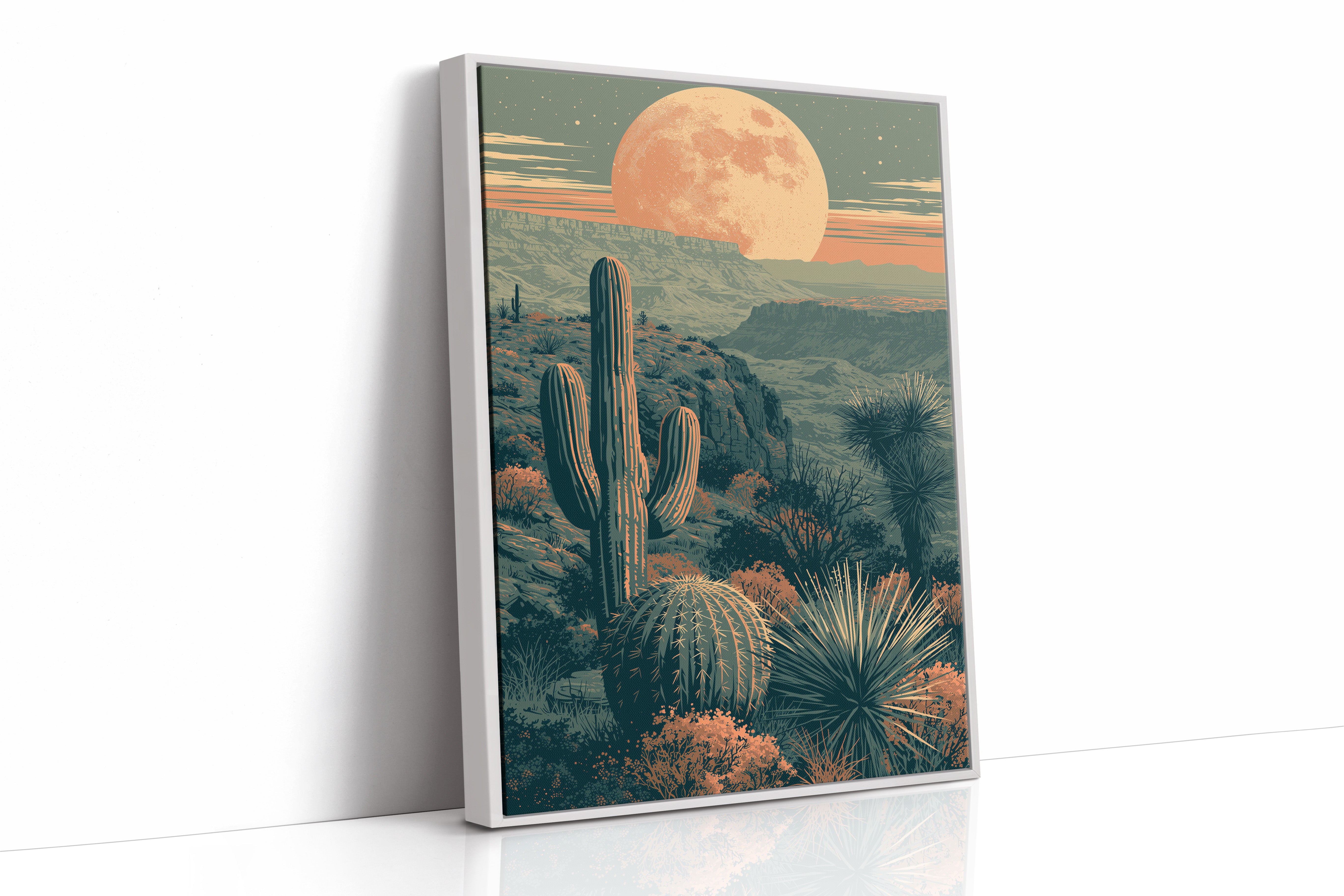 Coral Moon Over the Canyon