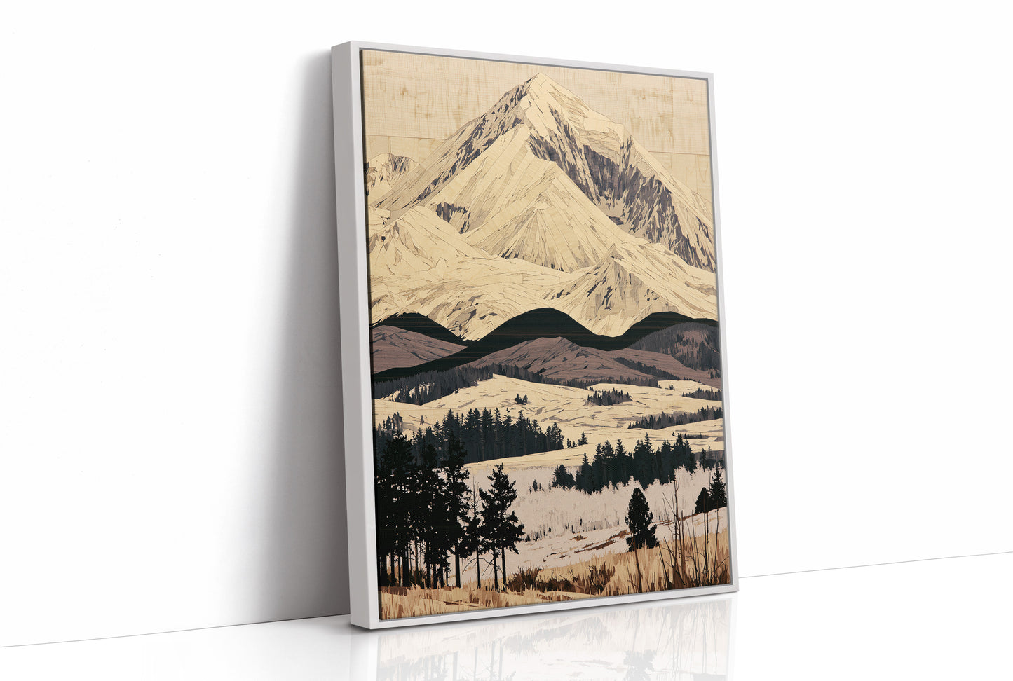 Snow Peak in Marquetry